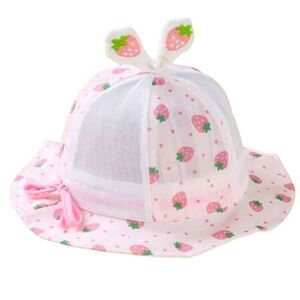 Strawberry Print Baby Sun Hat 🍓